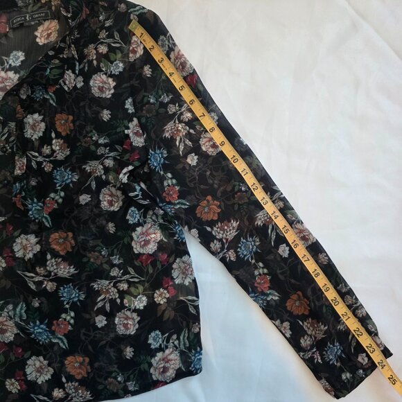 Jessica Graaf Black Floral Chiffon Blouse. Size Large. Like New. UK - Picture 12 of 13
